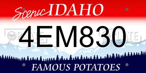 4EM830 Idaho License Plate