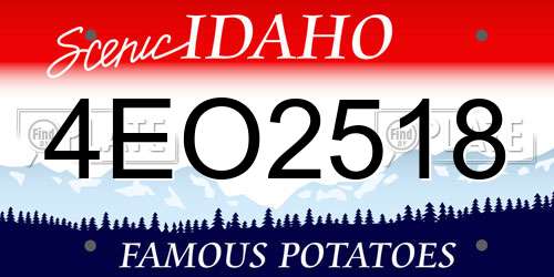 4EO2518 Idaho License Plate