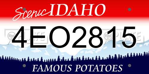 4EO2815 Idaho License Plate