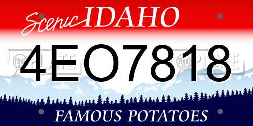 4EO7818 Idaho License Plate