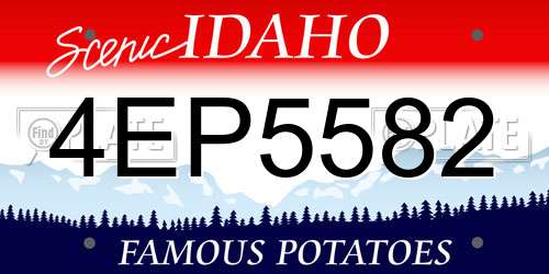 4EP5582 Idaho License Plate