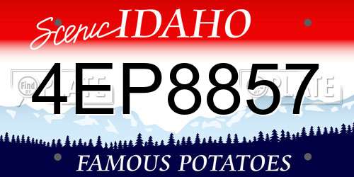 4EP8857 Idaho License Plate