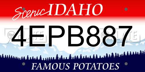 4EPB887 Idaho License Plate