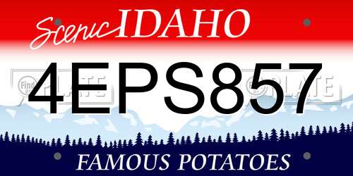 4EPS857 Idaho License Plate