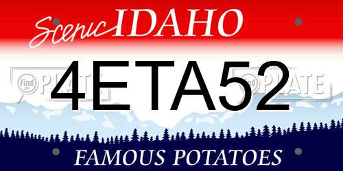 4ETA52 Idaho License Plate