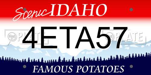 4ETA57 Idaho License Plate