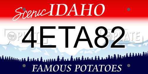 4ETA82 Idaho License Plate
