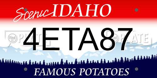 4ETA87 Idaho License Plate