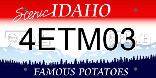 4ETM03 Idaho License Plate
