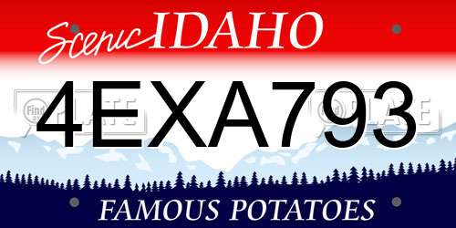 4EXA793 Idaho License Plate