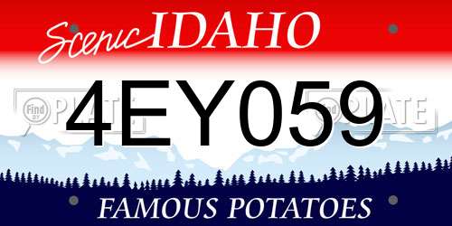 4EY059 Idaho License Plate