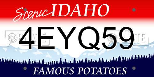 4EYQ59 Idaho License Plate