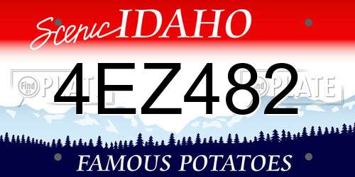 4EZ482 Idaho License Plate