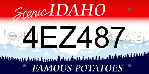 4EZ487 Idaho License Plate