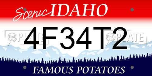 4F34T2 Idaho License Plate