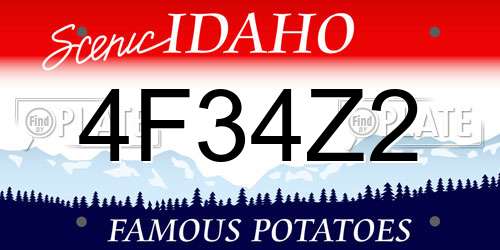 4F34Z2 Idaho License Plate
