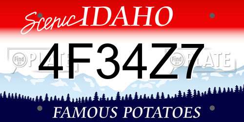 4F34Z7 Idaho License Plate