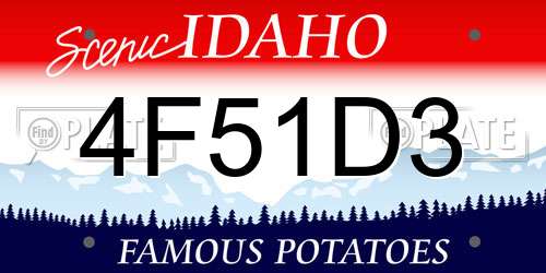 4F51D3 Idaho License Plate