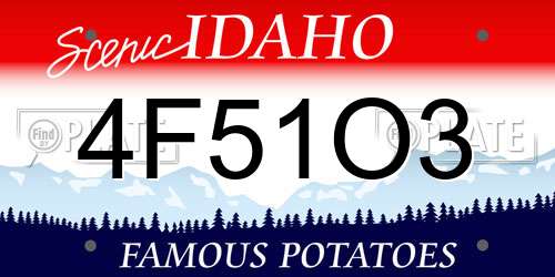 4F51O3 Idaho License Plate