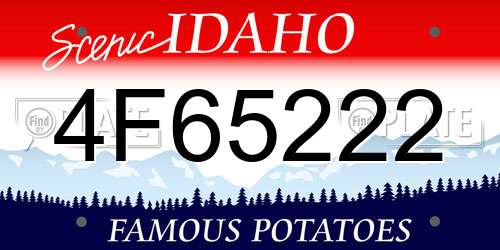 4F65222 Idaho License Plate