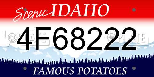 4F68222 Idaho License Plate
