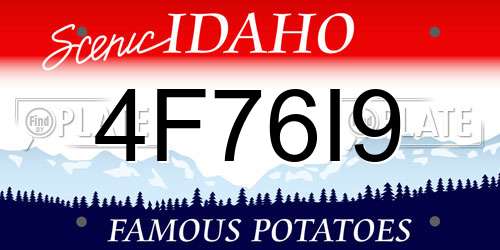 4F76I9 Idaho License Plate