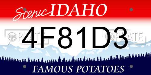 4F81D3 Idaho License Plate