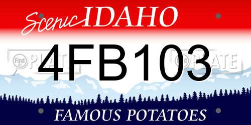 4FB103 Idaho License Plate