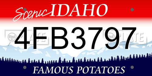 4FB3797 Idaho License Plate