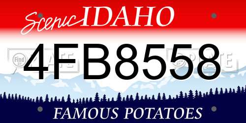 4FB8558 Idaho License Plate