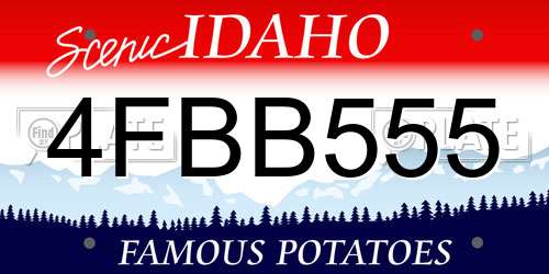 4FBB555 Idaho License Plate