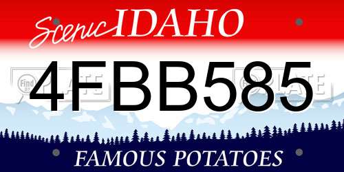 4FBB585 Idaho License Plate