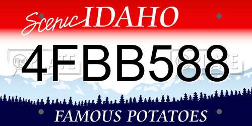 4FBB588 Idaho License Plate