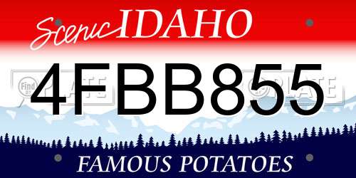 4FBB855 Idaho License Plate