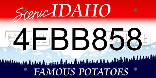 4FBB858 Idaho License Plate