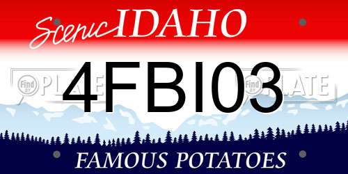 4FBI03 Idaho License Plate