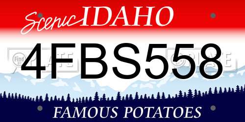 4FBS558 Idaho License Plate