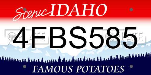 4FBS585 Idaho License Plate
