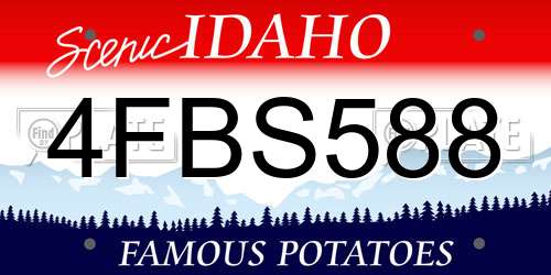 4FBS588 Idaho License Plate