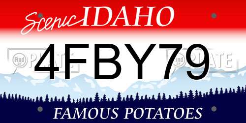 4FBY79 Idaho License Plate
