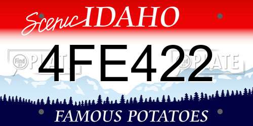 4FE422 Idaho License Plate