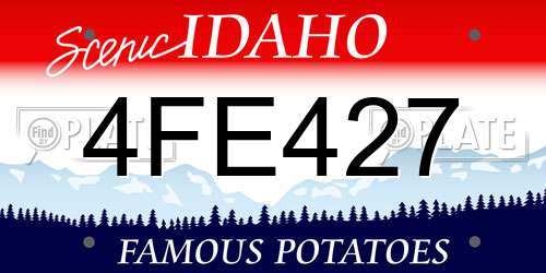 4FE427 Idaho License Plate