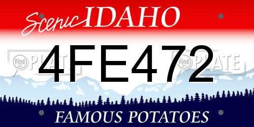 4FE472 Idaho License Plate