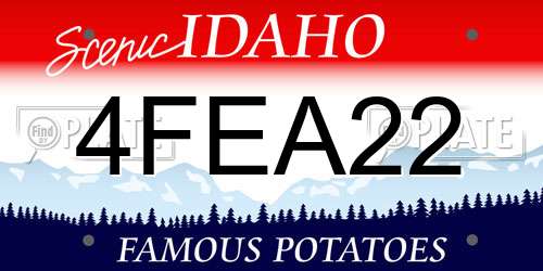 4FEA22 Idaho License Plate