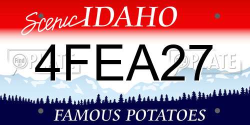 4FEA27 Idaho License Plate
