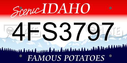 4FS3797 Idaho License Plate
