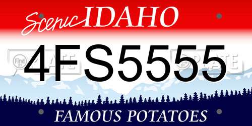 4FS5555 Idaho License Plate