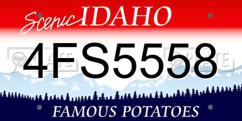 4FS5558 Idaho License Plate