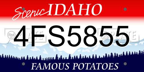 4FS5855 Idaho License Plate