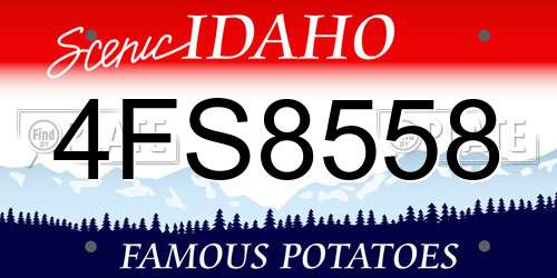 4FS8558 Idaho License Plate